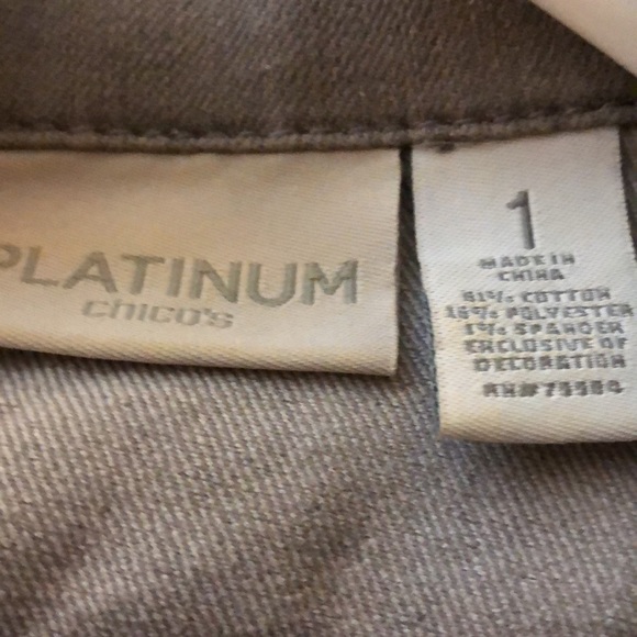 Gray jean jacket with matching jeans by Chico’s Platinum size 1 =M - Picture 11 of 12